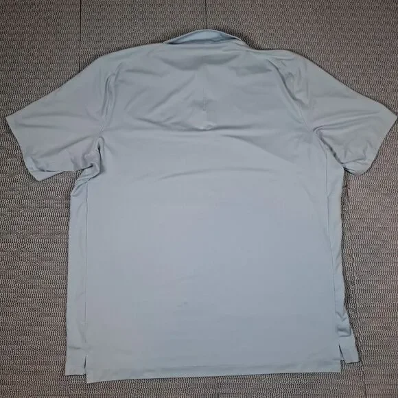 Lululemon Snap Front Performance Short Sleeve Polo Light Blue Knit Men  XL READ - Picture 3 of 4